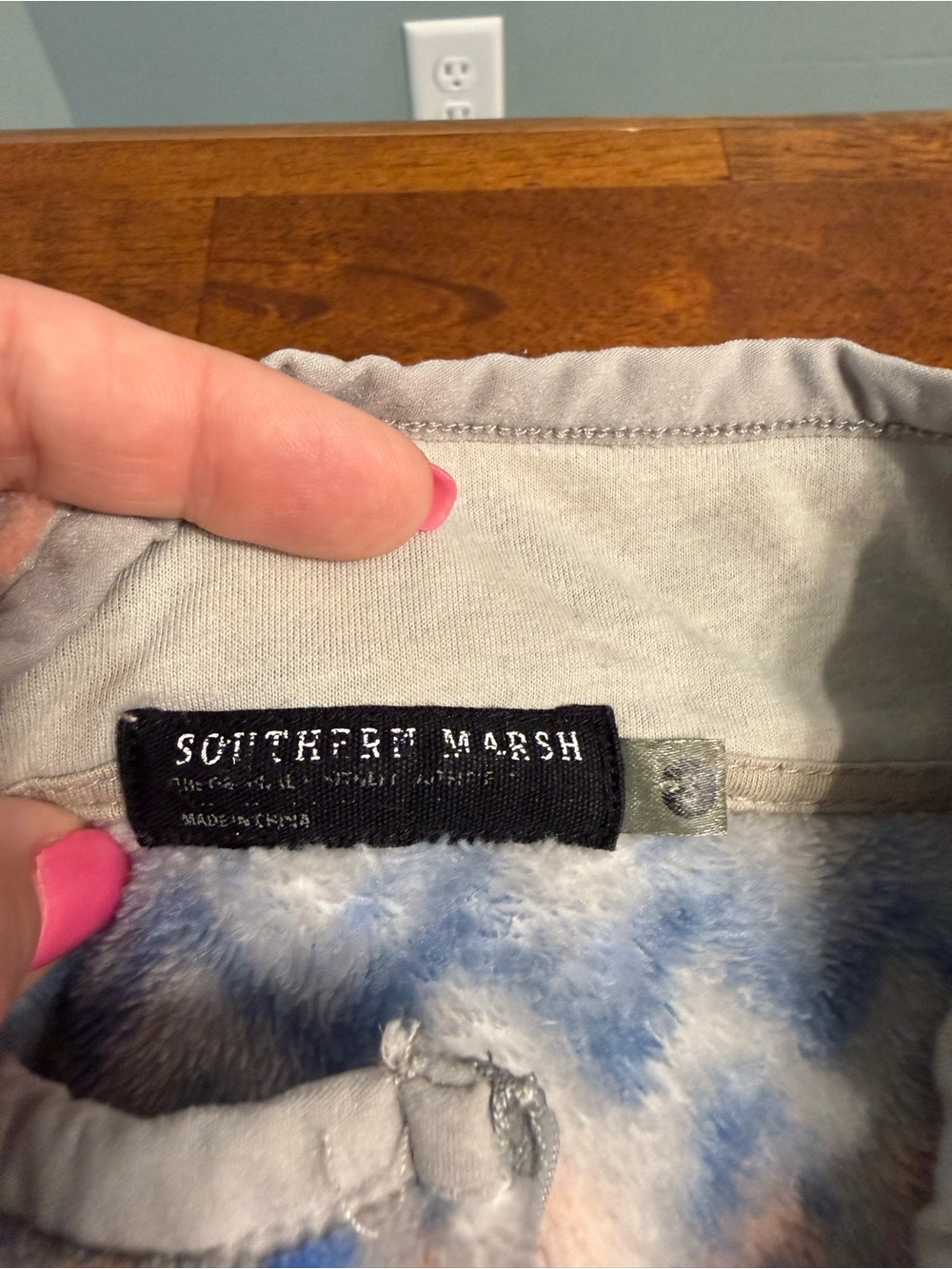 Southern Marsh Tangier Ikat Fleece Pullover Quarter Zip Geometric Pastel Size S - Picture 6 of 13